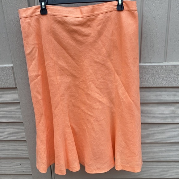 CHAPS Women’s Soft Orange Linen Skirt 14 - Picture 8 of 16